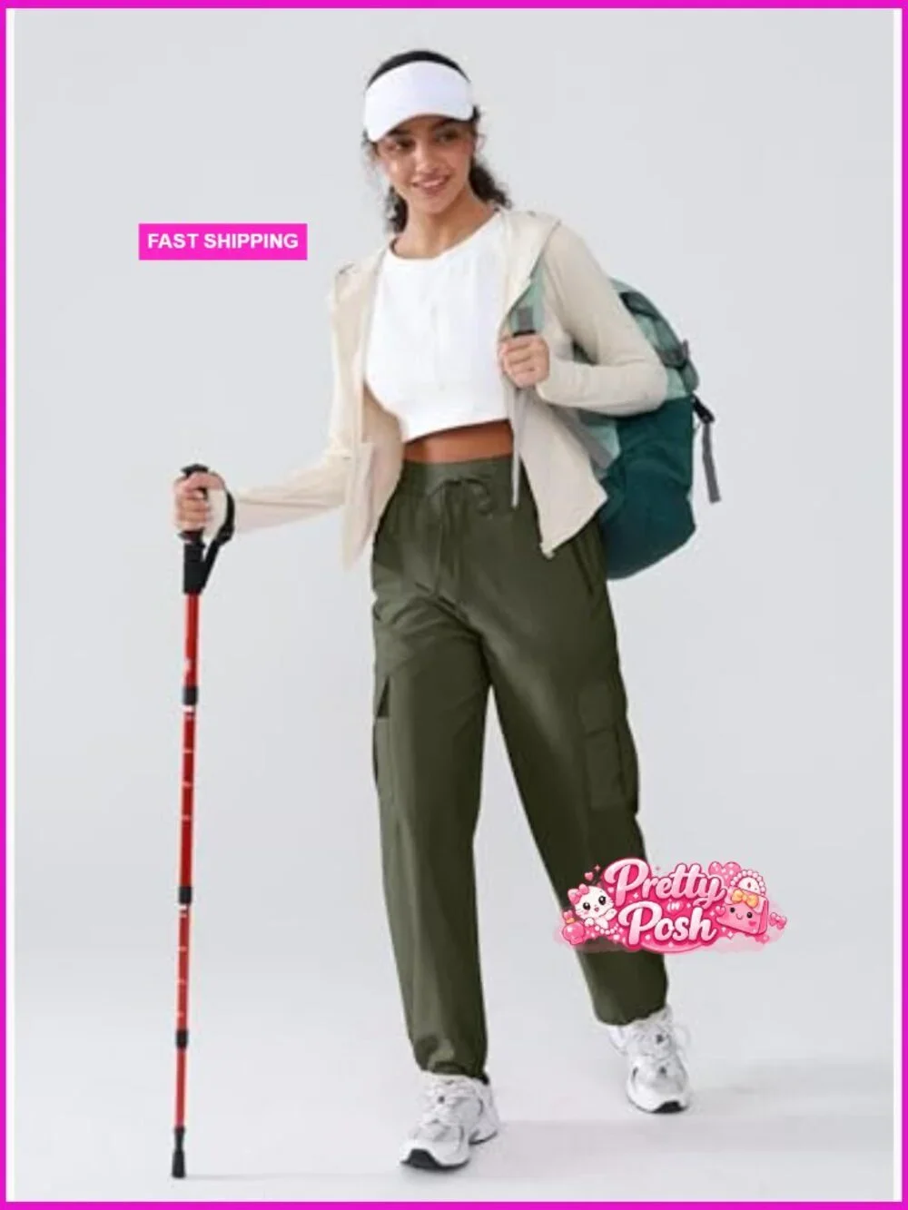 Lightweight Quick Dry Water Resistant Cargo Pants with Zipper Pockets